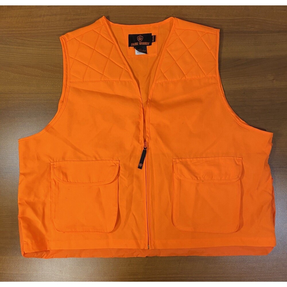 Game Winner Safety Hunting Zip-Up Vest Blaze Orange Mens Size 3XL/4XL